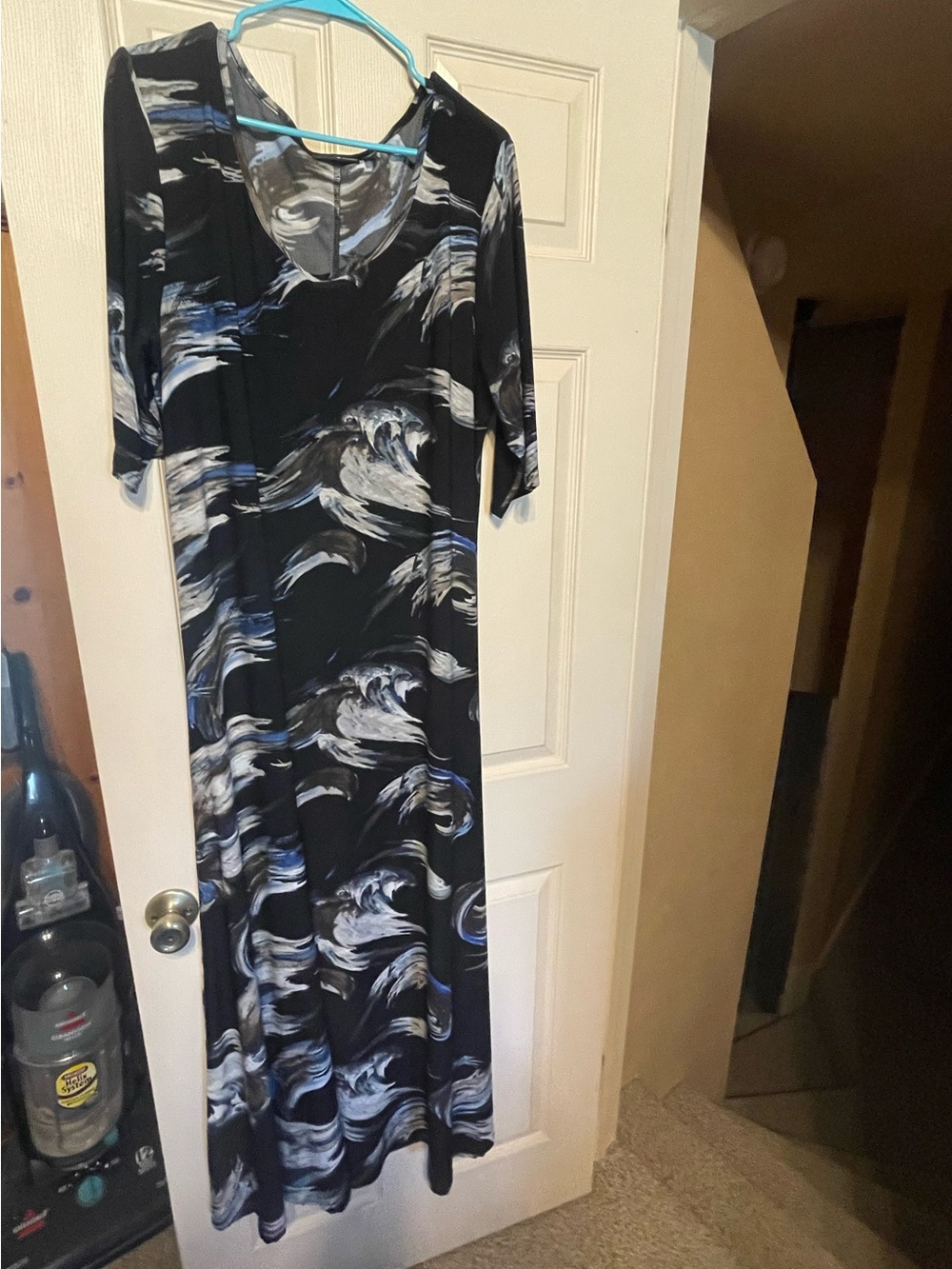 Wave-Print Women's XL tall maxi dress